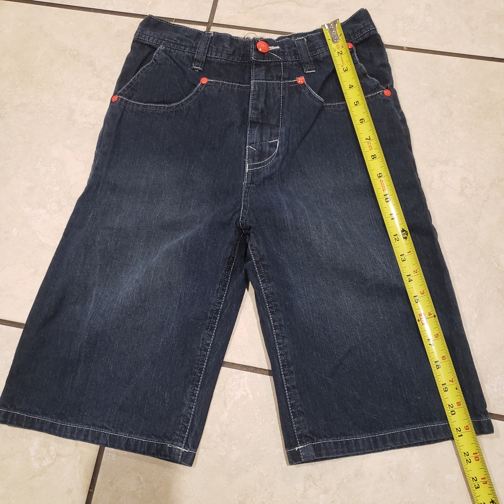 Pelle Pelle Kids Denim Shorts - Dark Blue with Red Accents